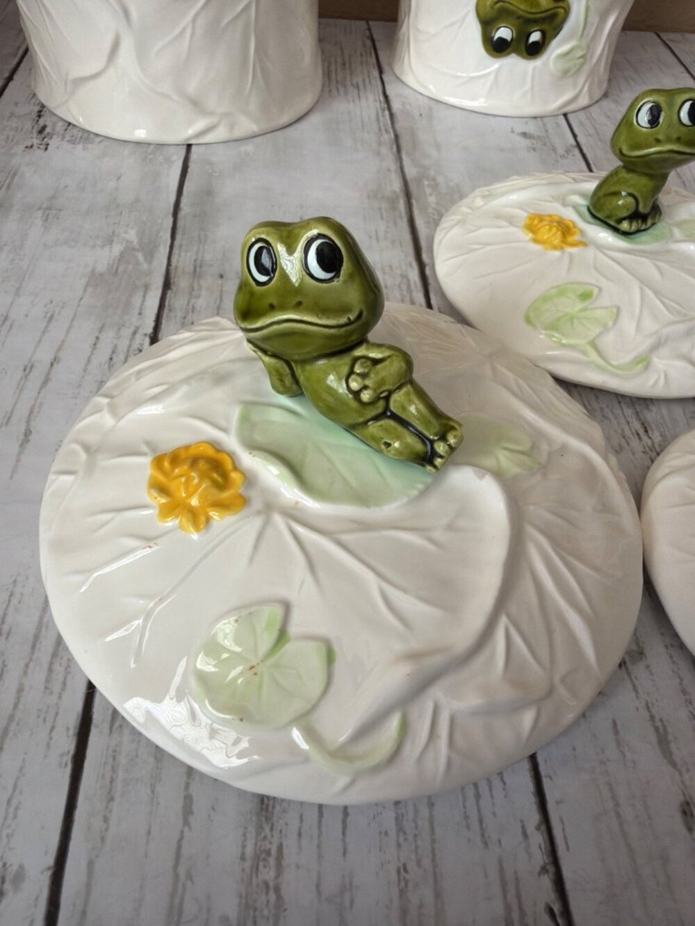 Sears Neil the Frog 3-Piece Canister Set Vintage 1979 w/Lids - Minor Flaws - Picture 13 of 16